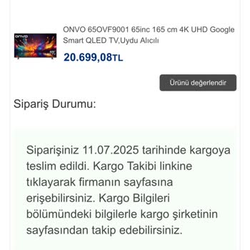 Televizyon Teslim Edilmedi, Mağduriyetim Giderilmedi Ve İletişim Sağlanmadı