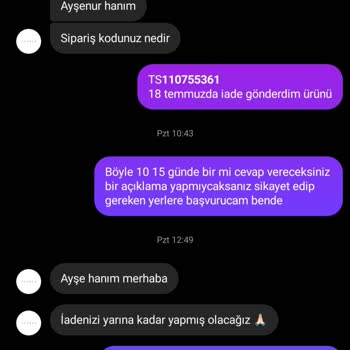 İade Edilen Elbisenin Ücret İadesi Yapılmadı, İletişim Yetersiz Kaldı
