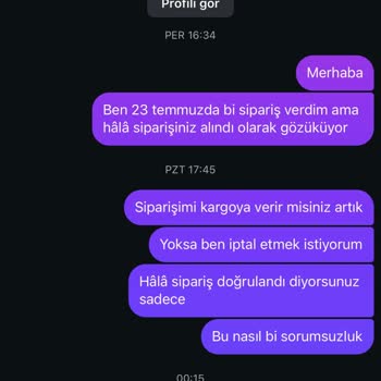 Sipariş Sonrası Uzun Süreli Kargo Gecikmesi Ve İletişim Sorunu