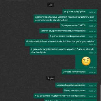Sipariş Verdim, Ürün Gönderilmedi Ve İade Yapılmadı
