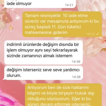İade Hakkımın Engellenmesi Nedeniyle Yaşadığım Mağduriyetin Giderilmesini Talep Ediyorum