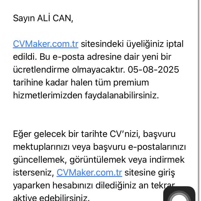 CV Maker'da Haksız Abonelik Ücreti Ve İletişim Sorunu