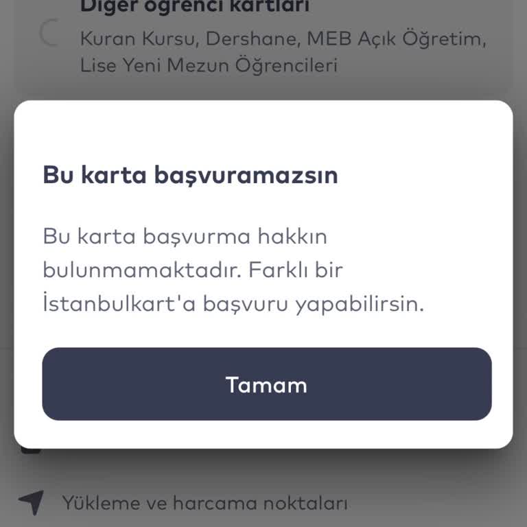 İstanbulkart Başvurusu Hatalı Uyarı Nedeniyle Tamamlanamıyor
