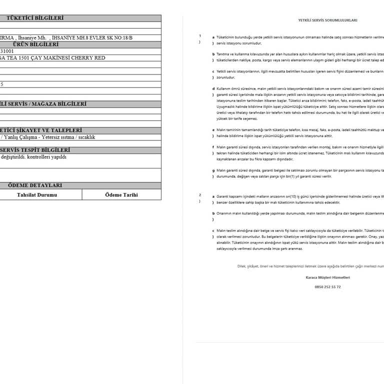 Sürekli Arıza Yapan Çay Makinesi Ve Kağıt Fatura Dayatması Mağduriyeti