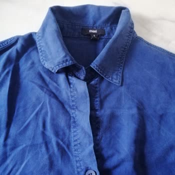 Mavi Tencel Gömlekte Beklenmedik Çizgilenme Ve Üretim Hatası Şüphesi