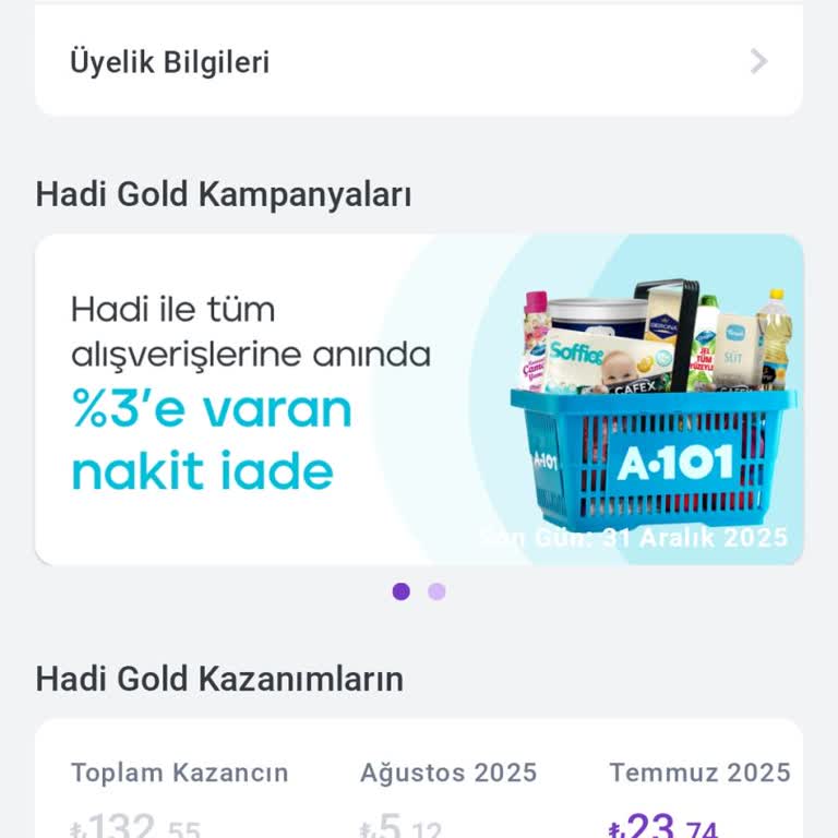 A101 Hadi Gold Üyeliğinde Eksik Nakit İade Ve Çözüm Sunulmaması