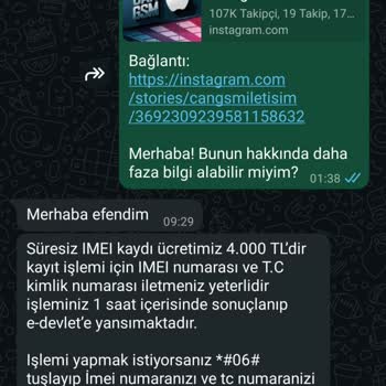 IMEI Kaydı Yapılmayan Telefon İçin Para İadesi Talebim