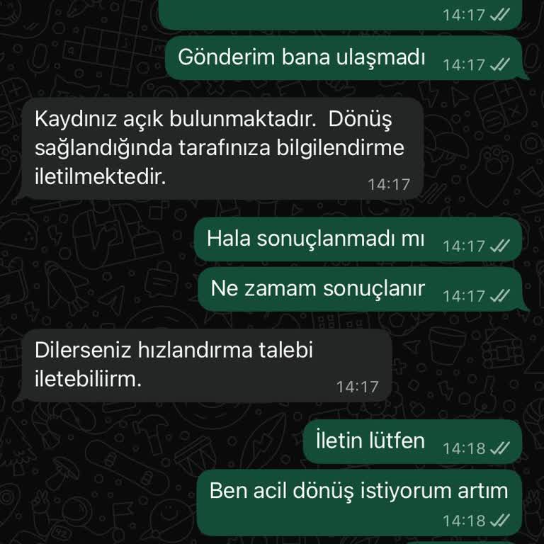Bershka'dan Siparişlerim Yine Teslim Edilmedi, Çözüm Sunulmuyor