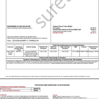Vodafone’dan Hatalı Fatura Ve Söz Verilen İndirim Yapılmadı