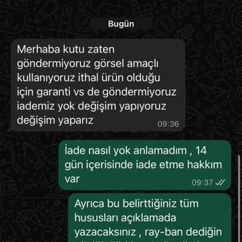 Orijinal Olmayan Gözlük Ve İade Talebime Ret Cevabı Mağduriyet Yarattı