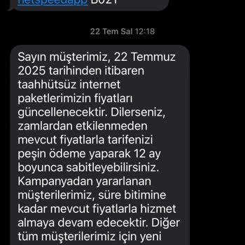Netspeed Fatura Artışı Ve Peşin Ödeme Kampanyası Mağduriyeti