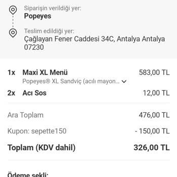 Teslim Edilmeyen Sipariş İçin Yanıltıcı Teslimat Bilgisi
