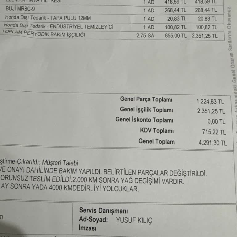 Honda Serviste Sürpriz Fiyat Artışı Ve Şeffaflık Eksikliği