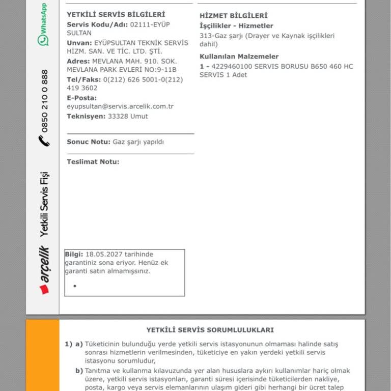 Arçelik Buzdolabında Soğutma Sorunu Ve Yetersiz Servis Hizmeti Nedeniyle Mağduriyet