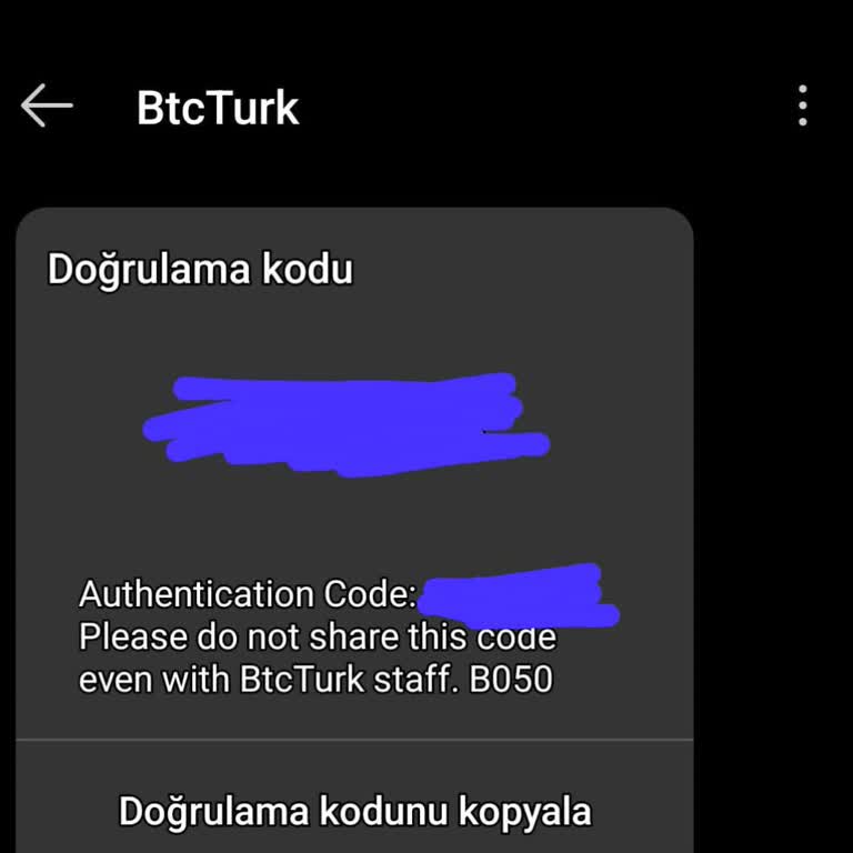 Haberim Olmadan Numaramla BTC Türk’ten Doğrulama Mesajı Geldi