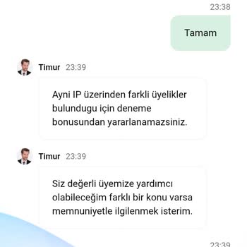 İlk Üyelik Bonusum Haksız Gerekçeyle Verilmedi Destek Çözüm Sunmadı
