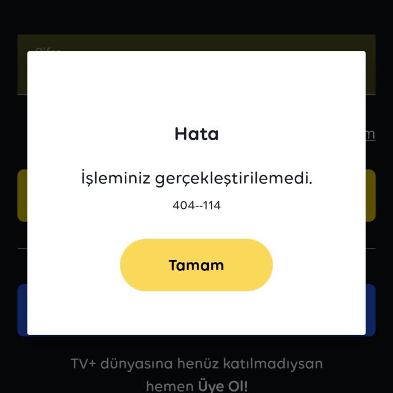 TV+ Premium Hesabıma Girişte Sürekli Hata Alıyorum, Acil Çözüm Bekliyorum