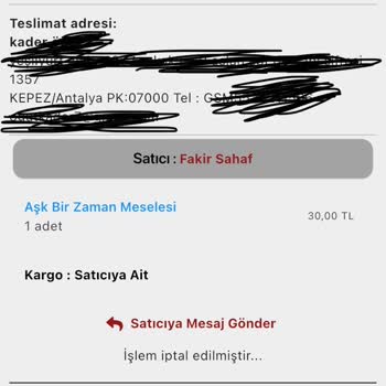 Sipariş Teslim Edilmedi, Ücret İadesi Yapılmadı Mağdur Oldum