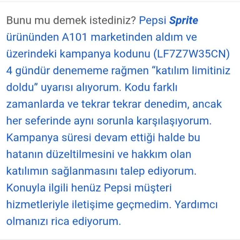 Kampanya Kodum Geçersiz Çıktı, Hakkım Olan Katılımı İstiyorum