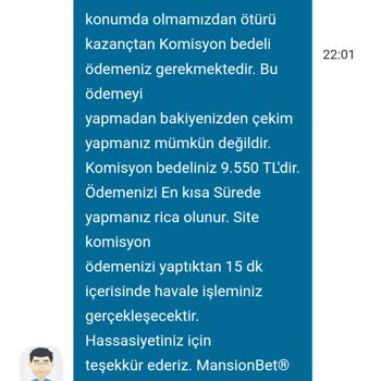 Mansionbet Para Çekme İşleminde Yüksek Ve Açıklamasız Komisyon Mağduriyeti