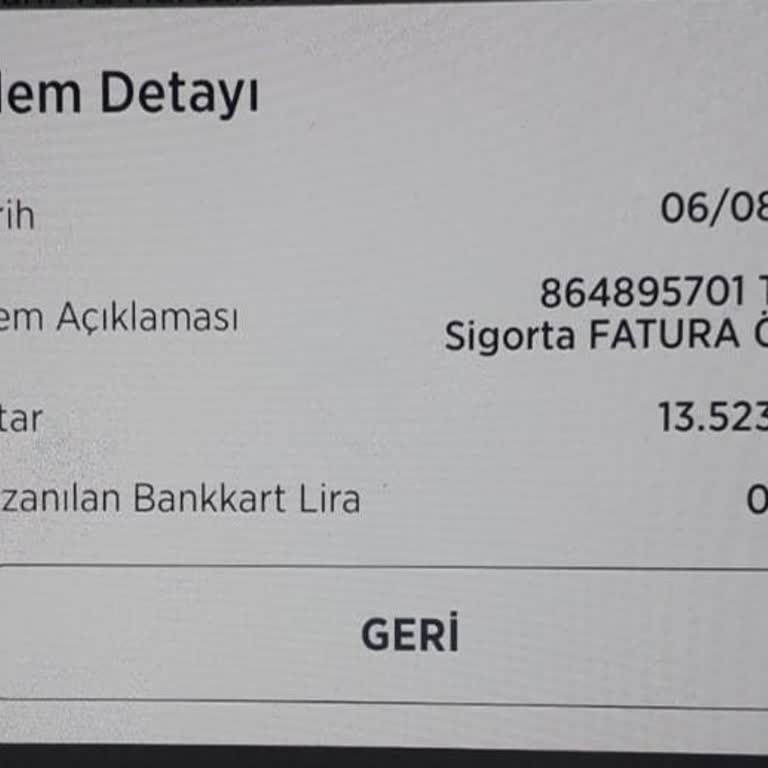 Ziraat Bankası Mobil Uygulamasında Trafik Sigortası Ödemesinde Taksitlendirme Sorunu