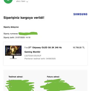 Sipariş Edilen Monitör Teslim Edilmeden İade Edildi, Mağduriyetim Giderilmiyor