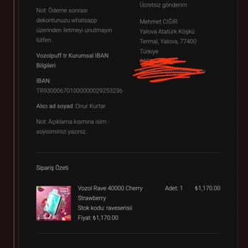 Vozolpufftr.com Hem Ürünüm Gönderilmedi Hem de Site Yetkilisi Beni Engelledi