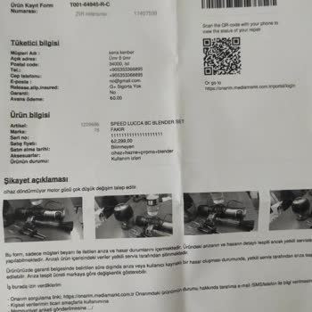 Garanti Süresindeki Blendera Yüksek Tamir Ücreti Ve Red Yanıtı Hayal Kırıklığı Yarattı