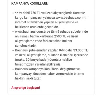 Bauhaus'ta Ücretsiz Kargo Kampanyası Yanıltıcı Bilgiyle Uygulanmadı
