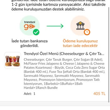 İki Farklı Siparişte Dökülen İçecekler Ve Eksik Ücret İadesi Sorunu