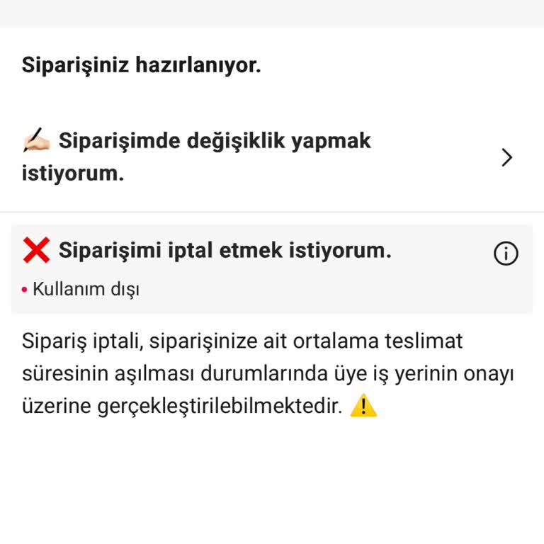 Sipariş İptali Ve Ücret İadesinde Yaşanan Destek Sorunu