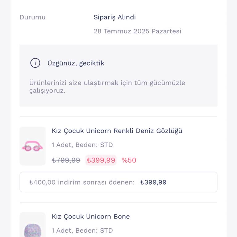 Geciken Sipariş Ve Yetersiz Müşteri Hizmeti Nedeniyle Mağduriyet