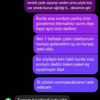Yanlış Ürün Gönderimi Ve Yetersiz Müşteri Hizmeti Deneyimi