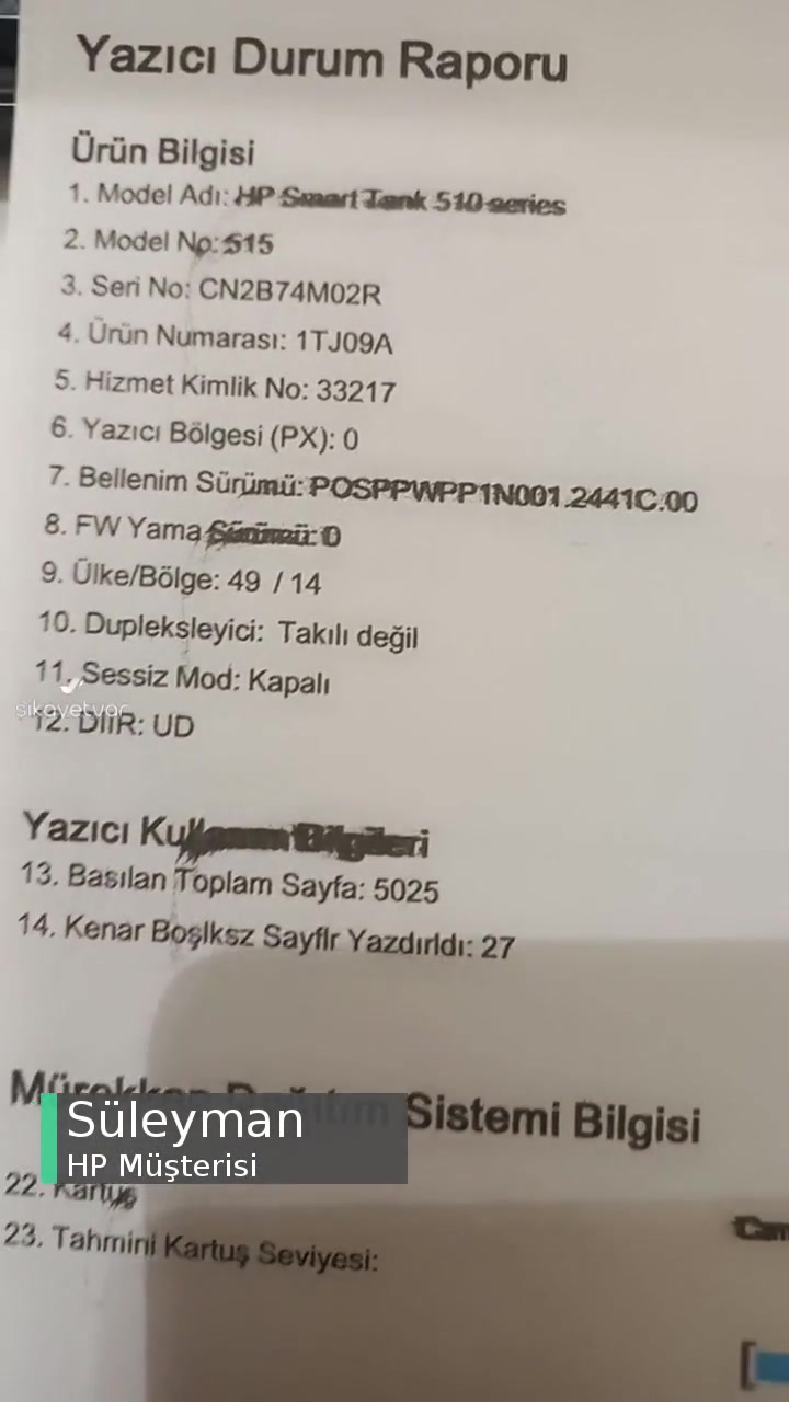 HP Smart Tank 515 Yazıcı Mürekkep Sorunu! videonun kapak resmi