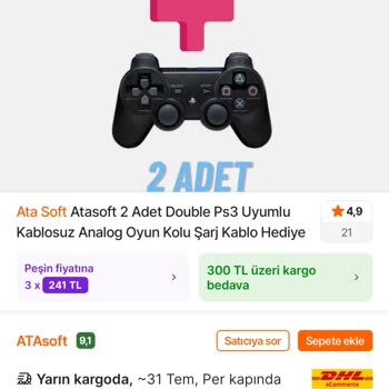 Sipariş Edilen PS3 Kolları İçin Şarj Kablosu Gönderilmedi, Mağduriyet Giderilmiyor