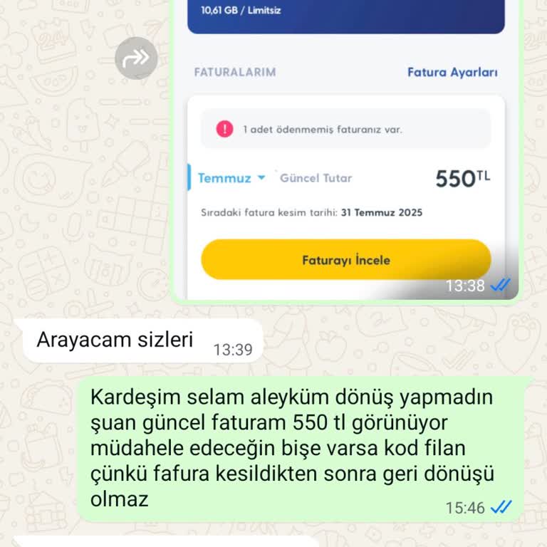 Yanıltıcı Kampanya Vaadiyle Yüksek Fatura Mağduriyeti Yaşadım