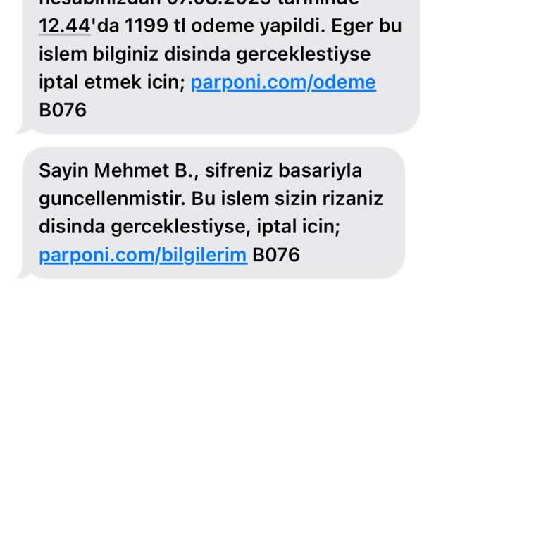 Bilgim Dışında Yapılan İşlemler Nedeniyle Güvenlik Endişesi