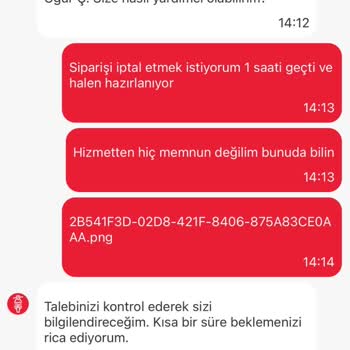 Arby's Siparişim Hazırlanmadı, İptal Edilmedi Ve Mağdur Edildim