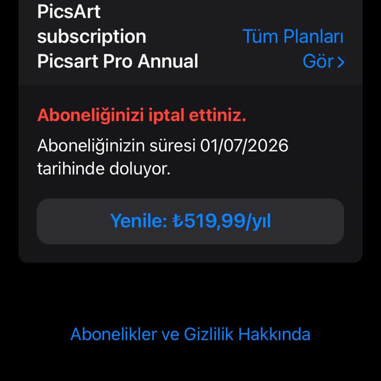Kullanılmayan PicsArt Pro Aboneliği İçin Haksız Ücret Kesintisi Ve İade Sorunu