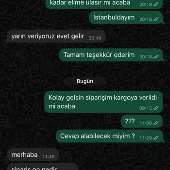 Siparişim Teslim Edilmedi, İade Ve Bilgilendirme Sorunu Yaşıyorum