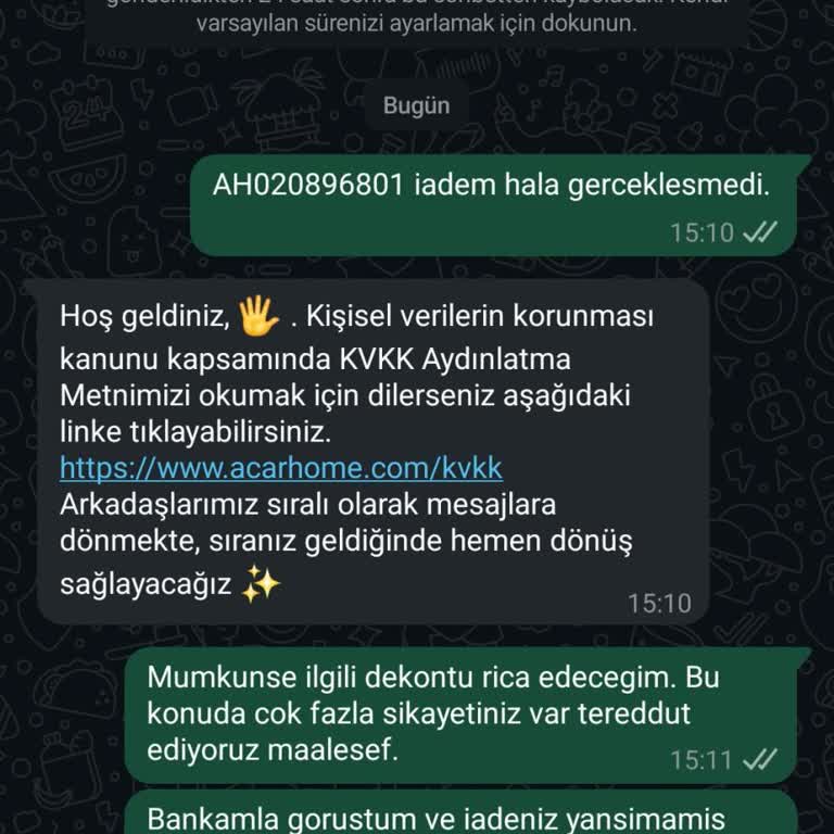 İptal Edilen Siparişimin Ücreti 5 Gündür İade Edilmedi