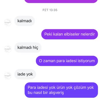 Kusurlu Elbise İadesi Reddedildi Mağduriyetim Giderilmiyor