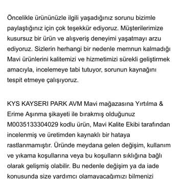 Mavi Jeans Pantolonum Kısa Sürede Yırtıldı, Değişim Talebim Reddedildi!