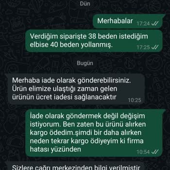 Yanlış Beden Ürün Gönderildi, Değişim Talebim Karşılanmadı