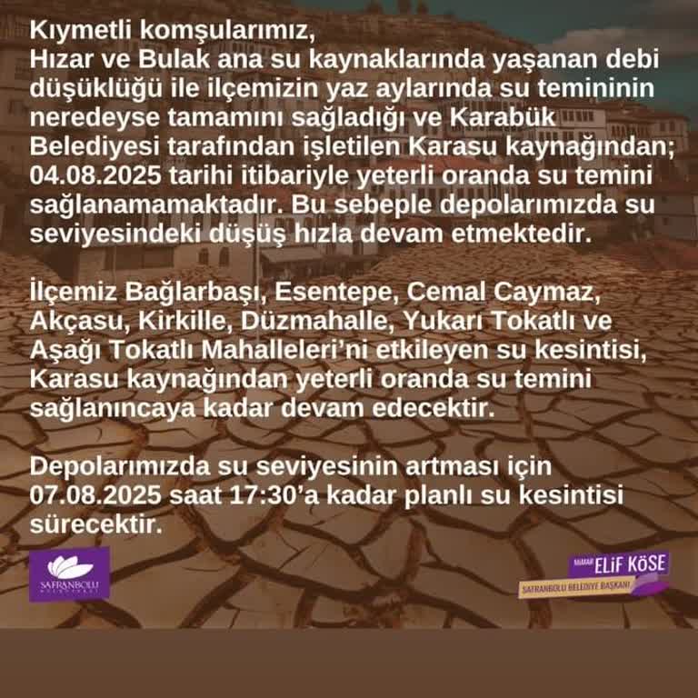 Sürekli Su Kesintileri Ve Yetersiz Bilgilendirme Nedeniyle Mağduriyet Yaşıyoruz