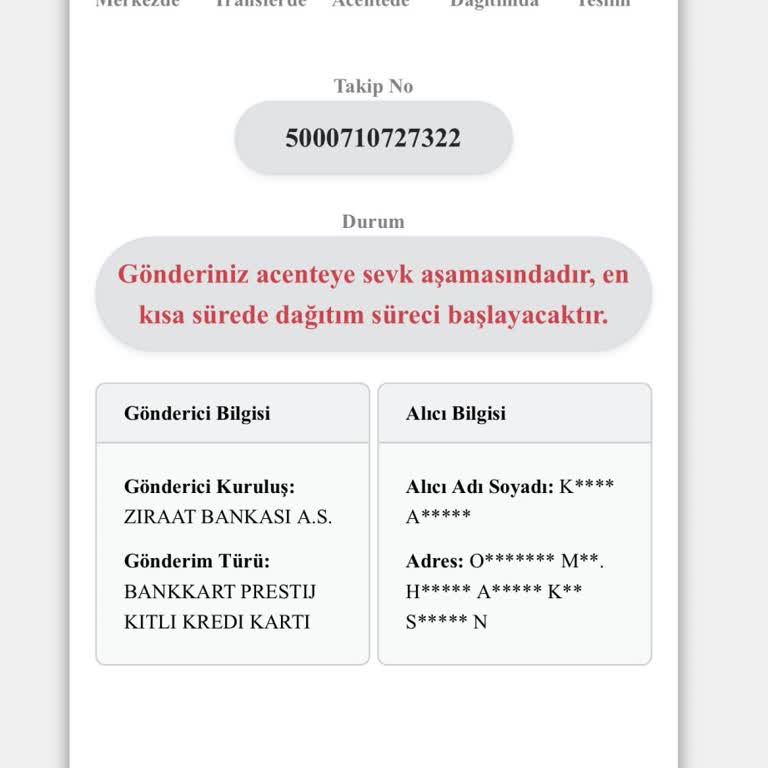 Kredi Kartım Günlerdir Teslim Edilmedi Muhatap Bulamıyorum