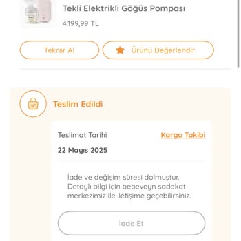 Satın Aldığım Göğüs Pompası Çalışmıyor, Değişim Veya İade Yapılmıyor