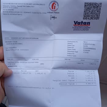 Vatan Bilgisayar'dan Alınan Oppo A3 Telefonun İadesi Kabul Edilmedi