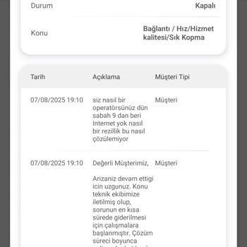 Sık Sık Yaşanan İnternet Kesintileri Ve Yetersiz Müşteri Hizmeti Nedeniyle Mağduriyet
