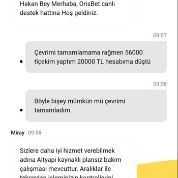 Orisbet Çekim Talebimde 36 Bin TL Hesabıma Geçmedi Mağduriyetim Giderilmiyor
